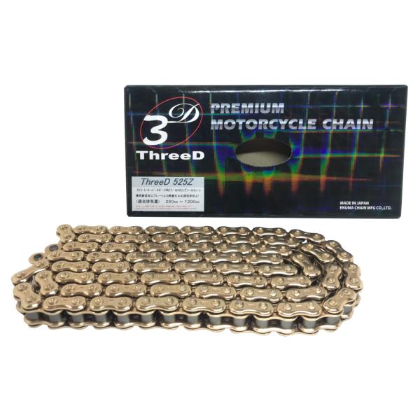 5日クーポン配布 スリード ThreeD バイク用チェーン 525Z ゴールド 114L MLJ (...