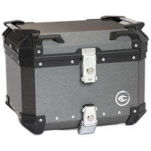 クーケース COOCASE バイク用アルミトップケース 45L ヘアラインダークグレー 大容量 汎用 通勤 通学 デリバリー ベースプレート付き 鍵2本付き CCX450HDG｜moto-zoa ヤフーショッピング店