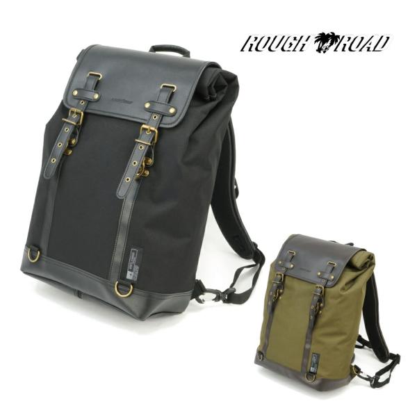 ROUGH&amp;ROAD (ラフ&amp;ロード) バイク用 防水 バックパック デイバッグ リュック 容量18...