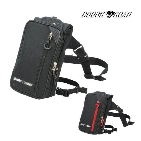 ROUGH&amp;ROAD (ラフ&amp;ロード) バイク用 レッグポーチ レッグバッグ ウエストポーチ 防水 ...
