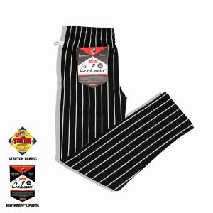 COOKMAN クックマン Bartender's Pants Stripe Black  バーテンダーパンツ ストライプブラック ロング 231-01864｜motobluez-store
