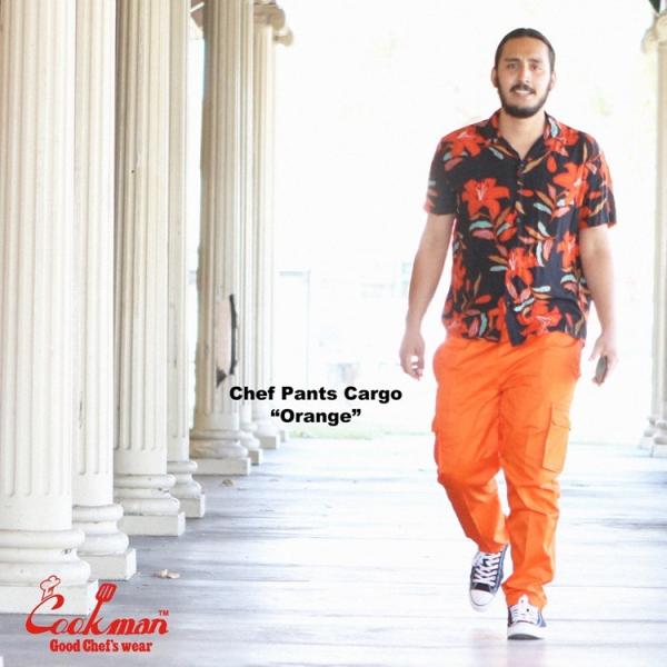 COOKMAN クックマン シェフパンツ Chef Pants Cargo Orange カーゴパン...