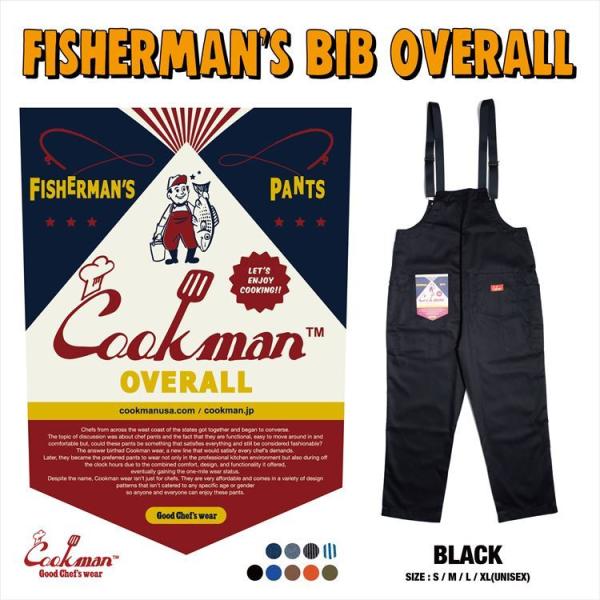 COOKMAN クックマン Fisherman&apos;s Bib Overall Black フィッシャー...