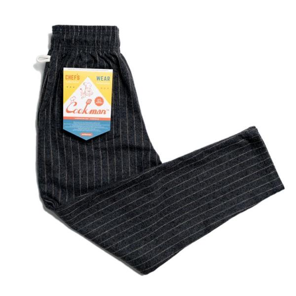 COOKMAN クックマン Chef Pants Wool Mix Stripe Gray シェフパ...