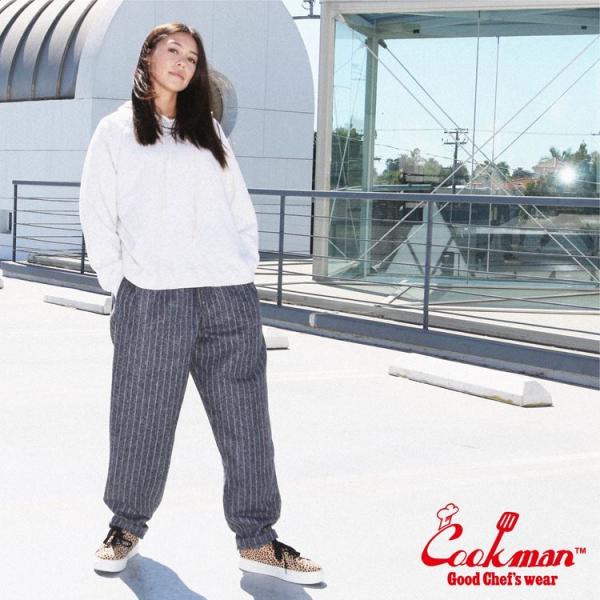 COOKMAN クックマン Chef Pants Wool Mix Stripe Light Gra...