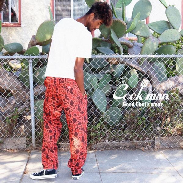 COOKMAN クックマン シェフパンツ Chef Pants Ripstop Camo Red  ...