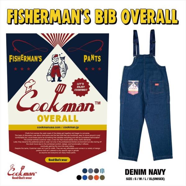 COOKMAN クックマン Fisherman&apos;s Bib Overall Denim Navy フ...