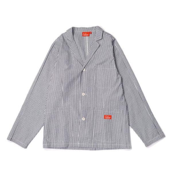 COOKMAN クックマン Lab.Jacket Seersucker Stripe Navy ラボ...