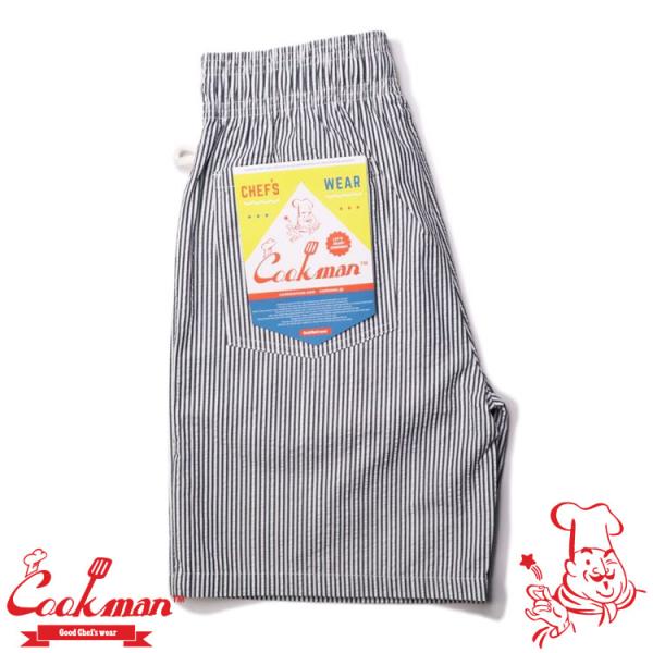 COOKMAN クックマン Chef Pants Short Seersucker Stripe N...