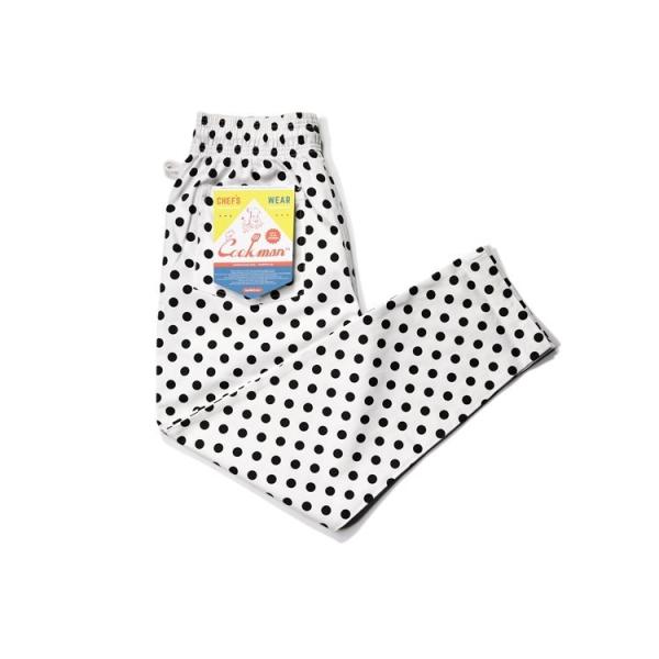 COOKMAN クックマン Chef Pants Dots White シェフパンツ ドットホワイト...