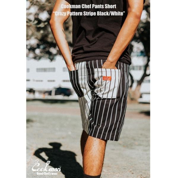COOKMAN クックマン Chef Pants Short Crazy Pattern Strip...