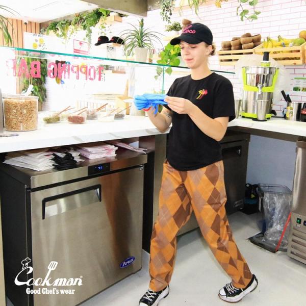 COOKMAN クックマン シェフパンツ Chef Pants Argyle Brown アーガイル...
