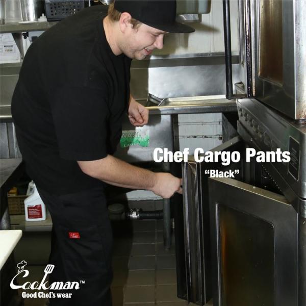 COOKMAN クックマン シェフパンツ Chef Pants Cargo Black カーゴパンツ...