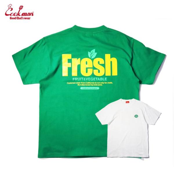 COOKMAN｜クックマン Tシャツ Fresh フレッシュ（ユニセックス） 半袖　ホワイト　グリー...