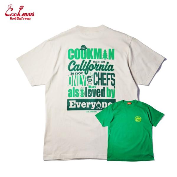 COOKMAN｜クックマン Tシャツ Camp キャンプ（ユニセックス） 半袖　オフホワイト　グリー...