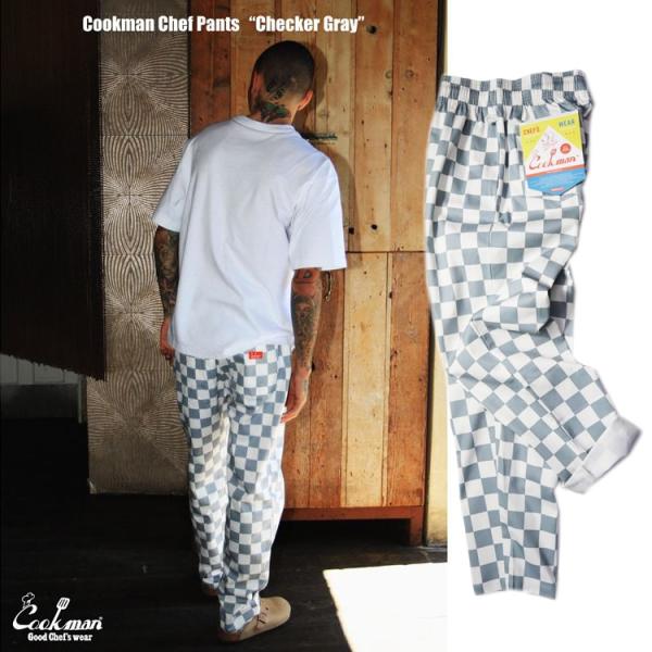 COOKMAN クックマン シェフパンツ Chef Pants Checker Gray チェッカー...