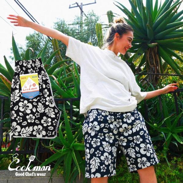 COOKMAN クックマン Chef Pants Short Hibiscus Black ショート...