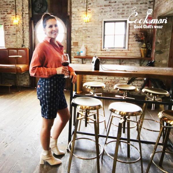 COOKMAN クックマン Chef Pants Short Anchor Stripe Denim...