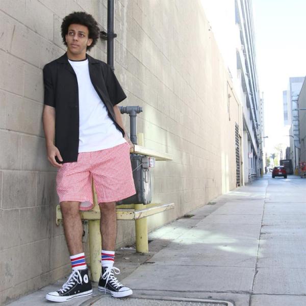 COOKMAN クックマン Chef Pants Short ginghamcheck red ショ...