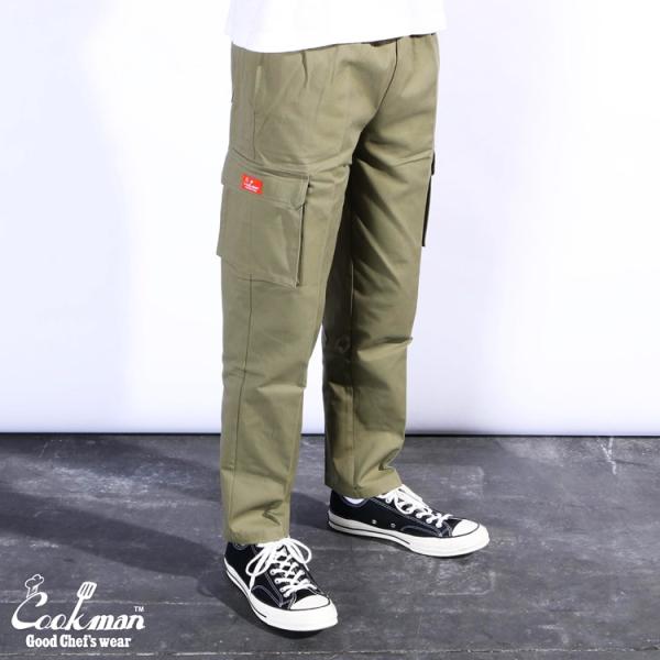 COOKMAN クックマン シェフパンツ Chef Pants Cargo Olive カーゴパンツ...