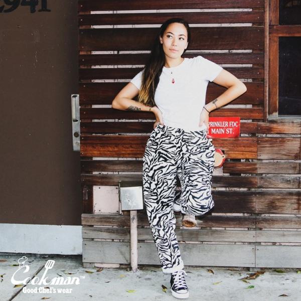 COOKMAN クックマン シェフパンツ Chef Pants ZEBRA ゼブラ柄 しまうま ロン...
