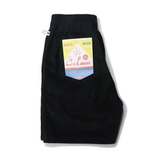 COOKMAN クックマン Chef Pants Short Corduroy Black シェフパ...