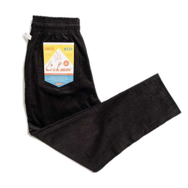 COOKMAN クックマン Chef Pants Corduroy Black シェフパンツ コーデ...