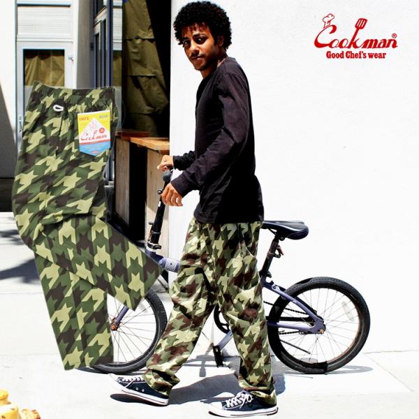 COOKMAN クックマン Chef Pants Chidori Camo Green シェフパンツ...