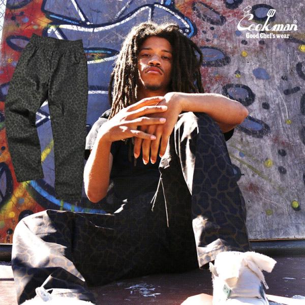 COOKMAN クックマン Chef Pants Black Jaguar シェフパンツ ブラックジ...