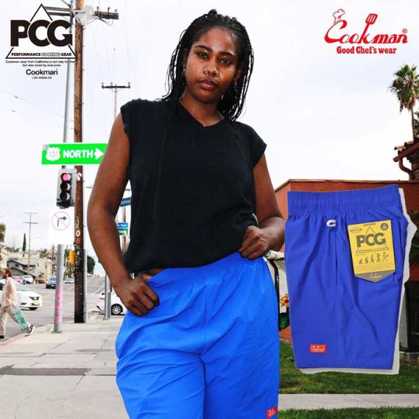 COOKMAN クックマン Chef Pants Short Light California Bl...