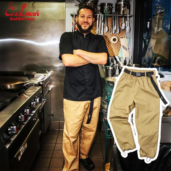 COOKMAN クックマンChef Pants Semiwide Black Belt Peanut...