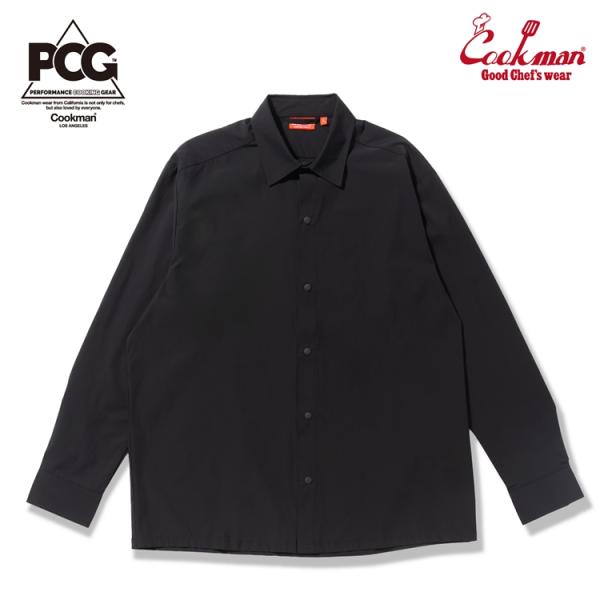 COOKMAN クックマン Work Shirts Long Sleeve Black ワークシャツ...
