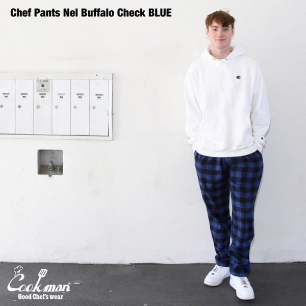 COOKMAN クックマン Chef Pants Nel Buffalo Check Blue シェ...