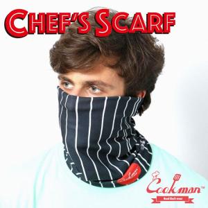 COOKMAN クックマン Chef's Scarf Stripe Black シェフズスカーフ