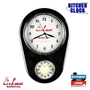 COOKMAN／クックマン キッチンクロック Kitchen Clock Black 233-13913　黒　ブラック｜motobluez-store