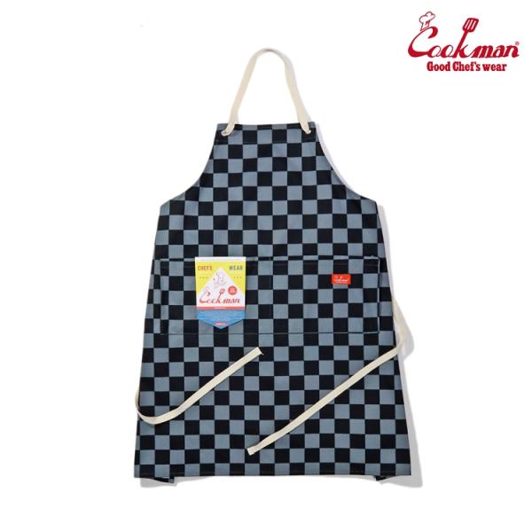 COOKMAN クックマン Wide Pocket Apron Checker Charcoal ワ...