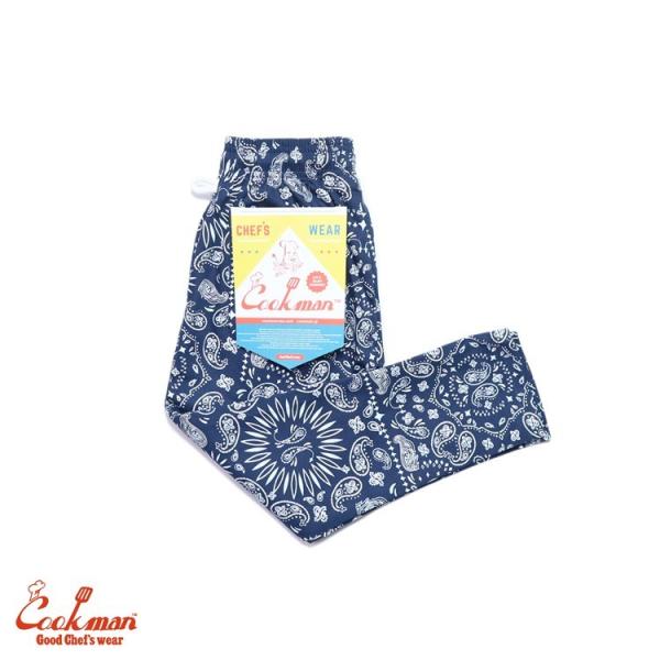 COOKMAN Chef Pants Paisley Navy Kids Size ペイズリー ネイ...