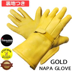 送料無料  【モトブルーズ別注】HEAVY ナパグローブ　鹿革ガントレット/シンサレート冬用グローブ GOLD（黄）【820GLDTL】NAPA GLOVE EXTRA WARM gauntlet
