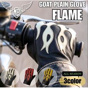 MOTOBLUEZ 山羊革 プレーングローブ「FLAME」フレイム　MB-GAF1｜3カラー｜ 本革 スマホタッチ対応　オールシーズン用 モトブルーズオリジナル