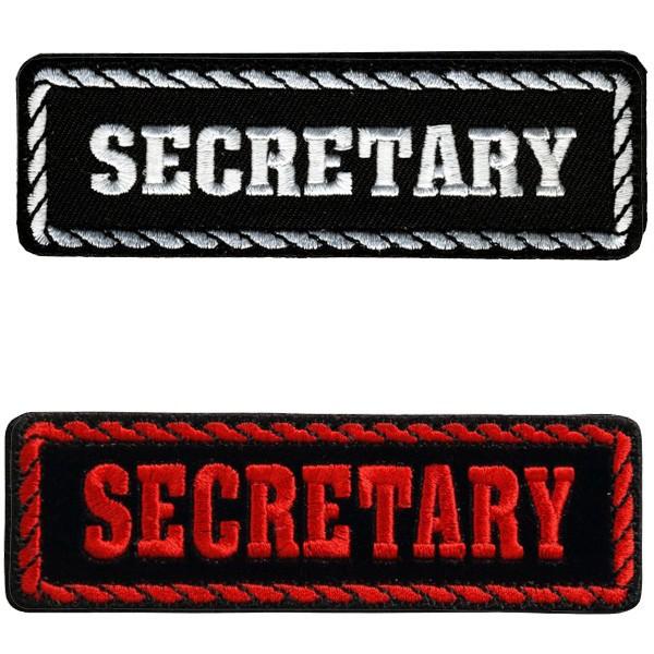 【Hot Leathers】 MC役職パッチ 《SECRETARY/書記・幹事》 刺繍パッチ 4イン...