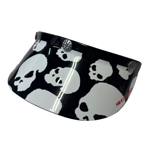 【長期保管品！】MONSTER VISOR　ヘルメット バイザー ｜スカル｜ 3点ボタン　ジェットヘ...