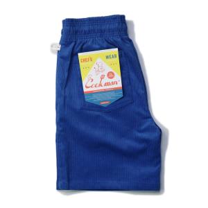 COOKMAN（クックマン） Chef Pants Short Corduroy Royal Blue シェフ