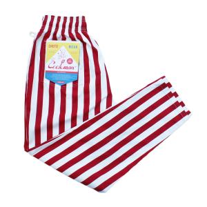 COOKMAN/クックマン　Long Chef Pants  シェフパンツ「Wide Stripe Red」（ユニセックス）ストライプ　レッド　ホワイト　赤　白｜motobluezkobe