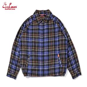 COOKMAN（クックマン） Delivery Jacket Woolmix Tartan Scottish Navy