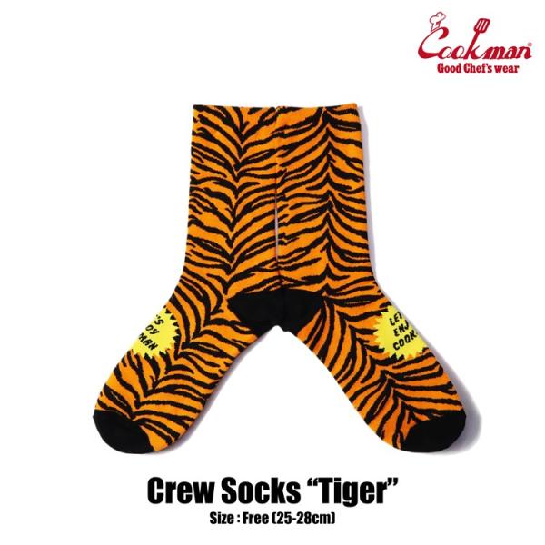 COOKMAN/クックマン　ソックス 　靴下　 Crew Socks『Tiger』　タイガー　アニマ...