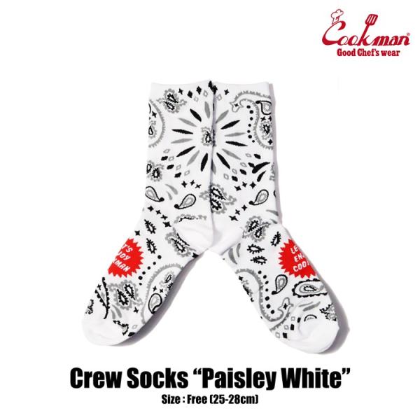 COOKMAN/クックマン　ソックス 　靴下　 Crew Socks『Paisley White』　...