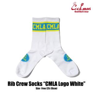 COOKMAN/クックマン　ソックス 　靴下　 Rib Crew Socks『CMLA logo White』ホワイト｜motobluezkobe