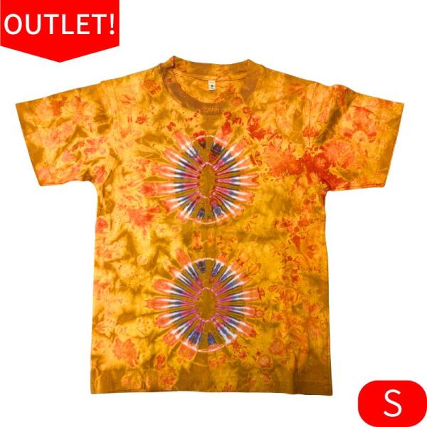 【訳ありアウトレット！ゆうパケ送料無料】 Tシャツ タイダイ S オレンジ イエロー ピンク