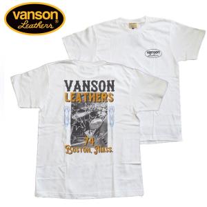 VANSON バンソン　半袖Tシャツ　Pt.S/S TEE（882V062)｜motobluezkobe