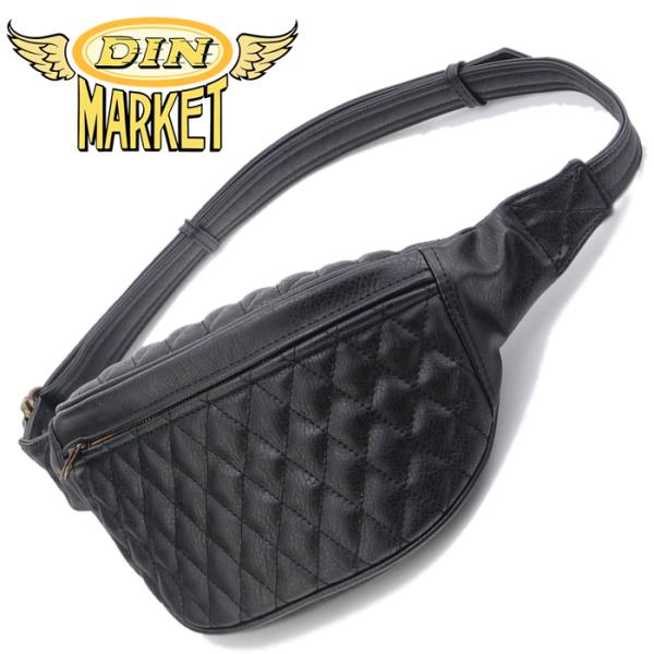 DIN MARKET／ディンマーケット ファニーパック　カラー：ブラック　｜シンセティックレザー（合...